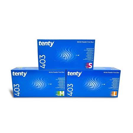 Tenty 303 Pudrasız Nitril Eldiven  Mavi 100'lü