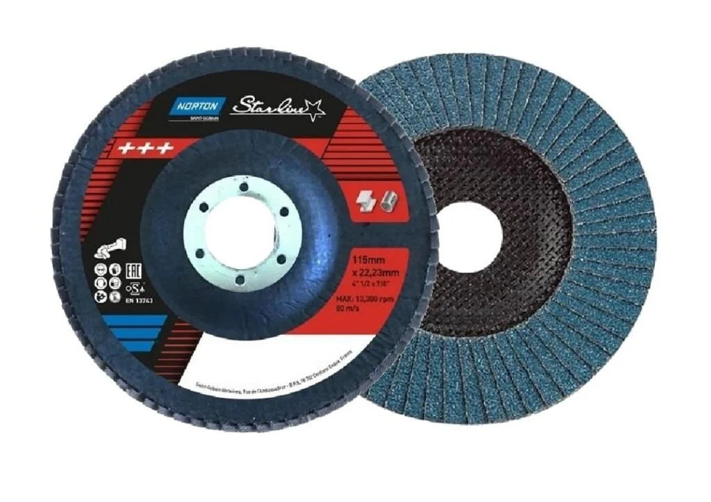 NORTON Starline 115 mm Flap Disk Zımpara Zirkonyum Oksit (Mavi ZR)