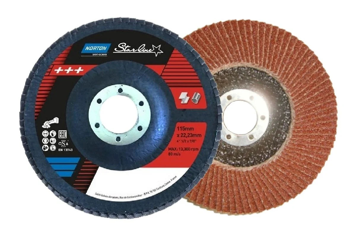 NORTON Starline 115 mm Flap Disk Zımpara Alüminyum Oksit (Kırmızı AL)